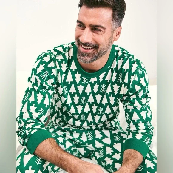 Hanna Andersson Christmas tree pajama long John Large PJ’s Jammies organic adult - Picture 4 of 16